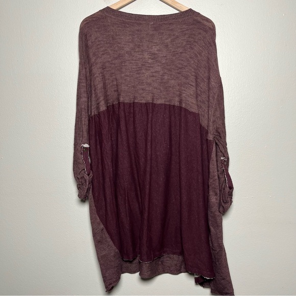 NEW Free People Sweater Dres Medium Burgundy Henley Pine Parks Pockets Lounge - Picture 11 of 12